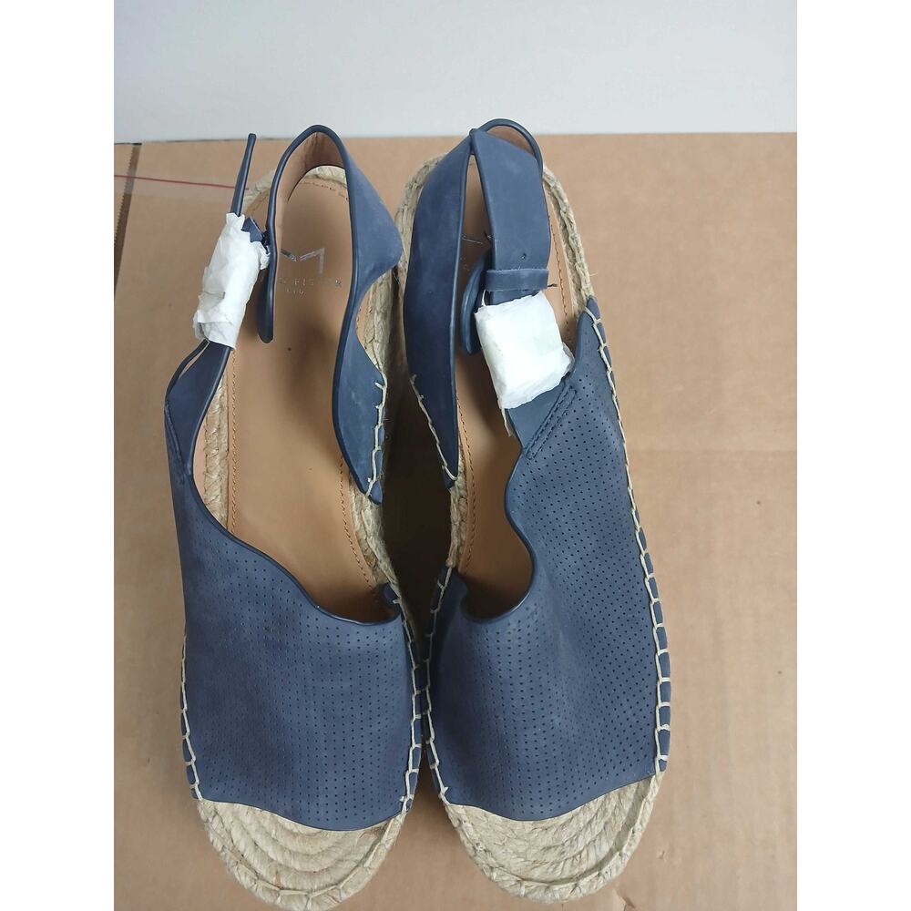 NWT Marc Fisher Women’s Blue Espadrille Wedge Sandals Size 10